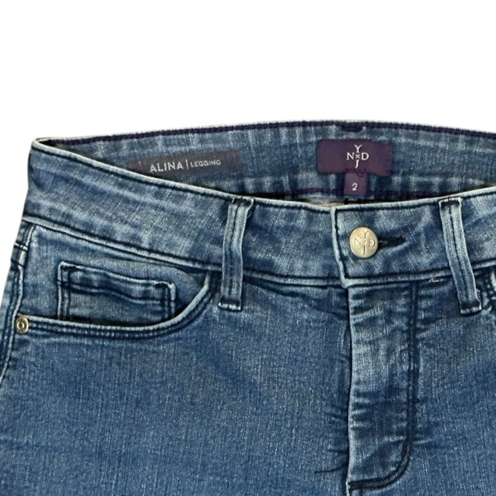NYDJ Alina Legging Jeans in Medium Blue Size 2 - Picture 11 of 13